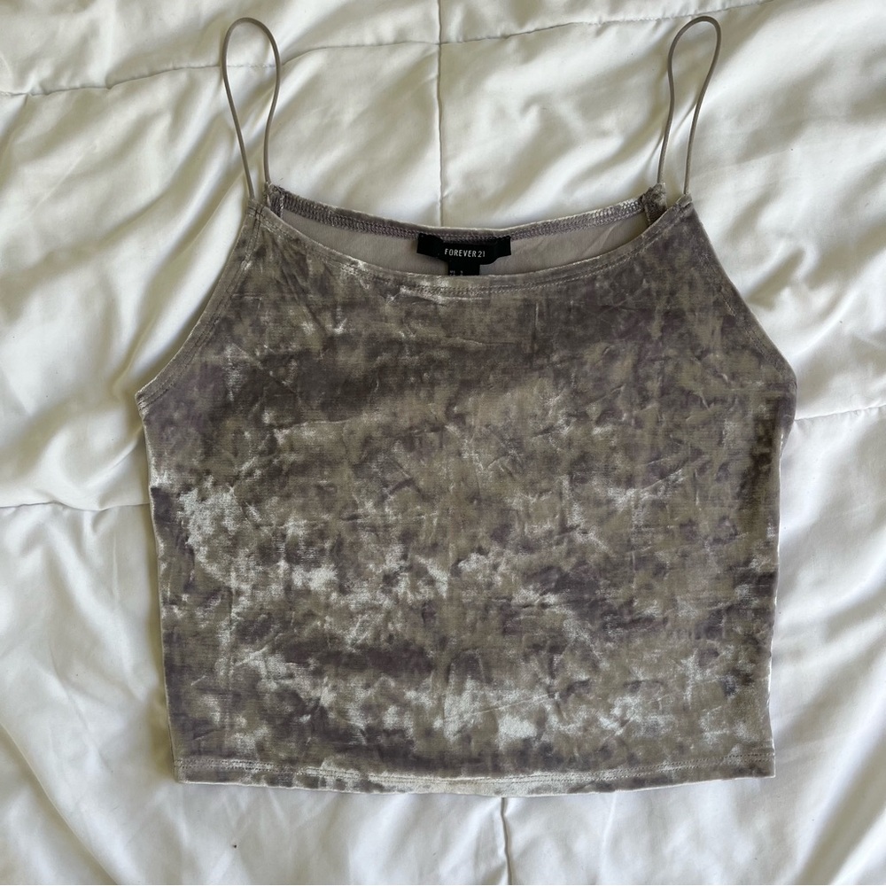 Forever 21 Lavender Velvet Crop Top Size S